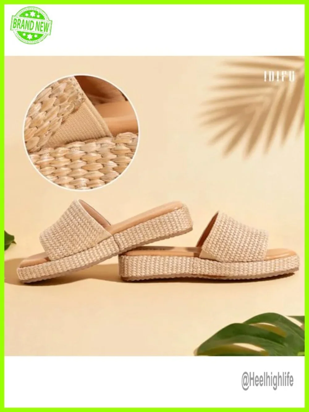 Women's Platform Espadrille Sandals Raffia Slip On Square Open Toe Wedges